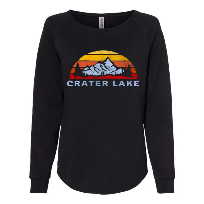 Crater Lake National Park Retro Sunset Design Gift Womens California Wash Sweatshirt