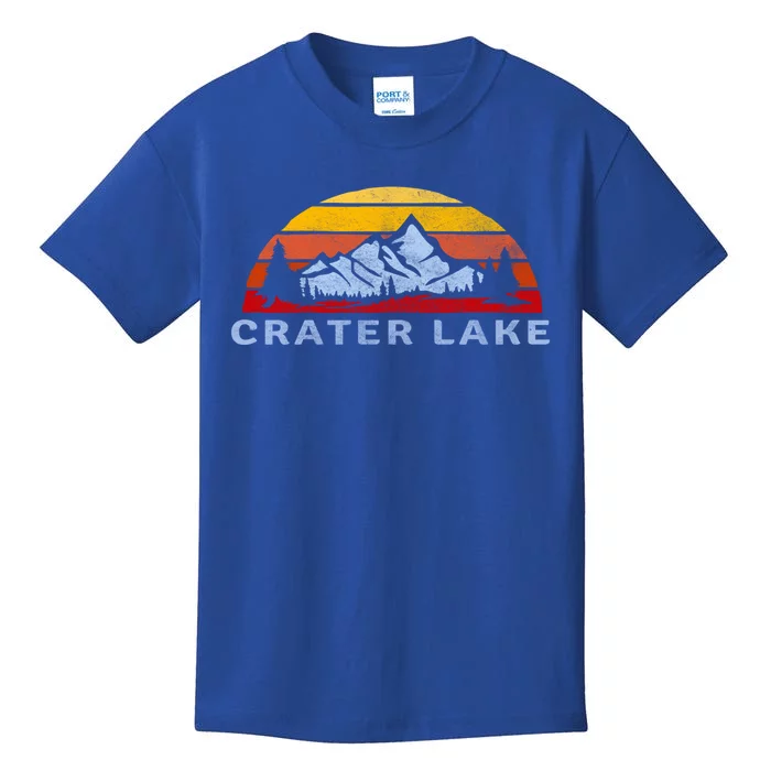 Crater Lake National Park Retro Sunset Design Gift Kids T-Shirt