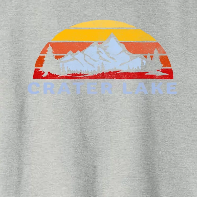 Crater Lake National Park Retro Sunset Design Gift Women's Crop Top Tee