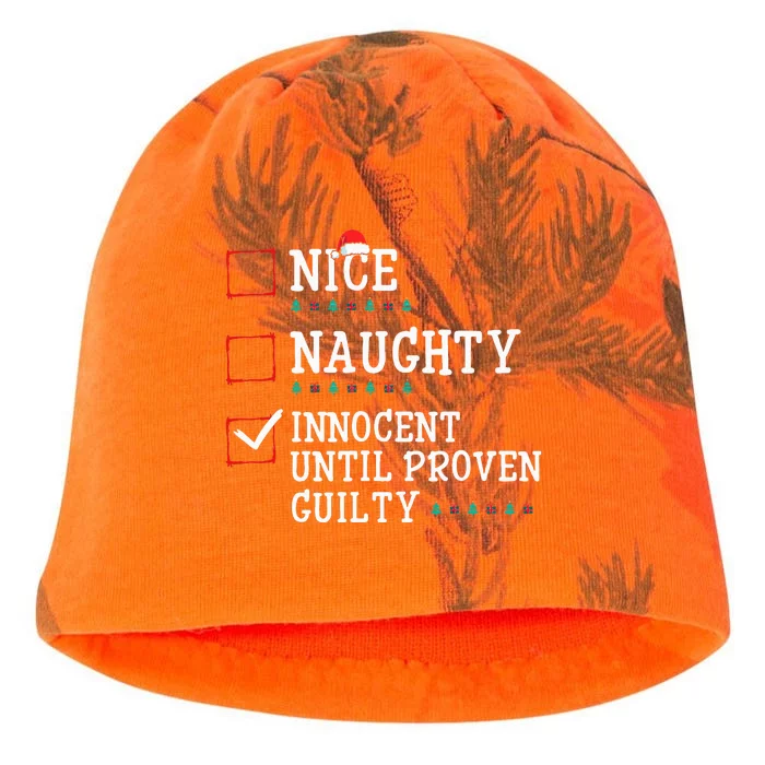 Christmas List Nice Naughty Innocent Until Proven Guilty Kati - Camo Knit Beanie