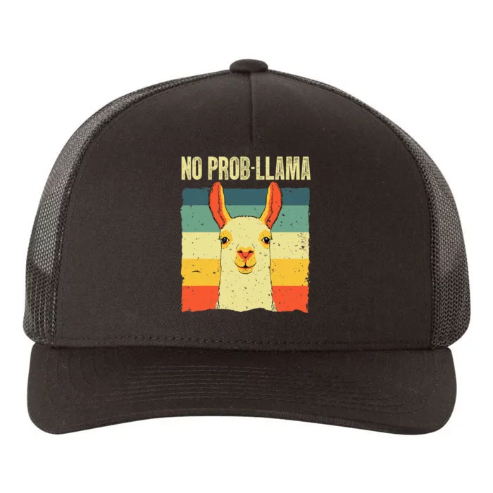 Cool Llama No Prob Llama Alpaca Farming Animal Yupoong Adult 5-Panel Trucker Hat