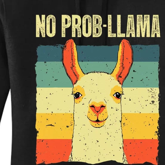 Cool Llama No Prob Llama Alpaca Farming Animal Women's Pullover Hoodie