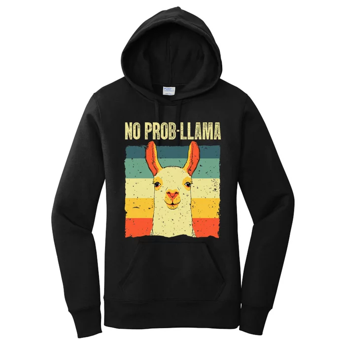 Cool Llama No Prob Llama Alpaca Farming Animal Women's Pullover Hoodie