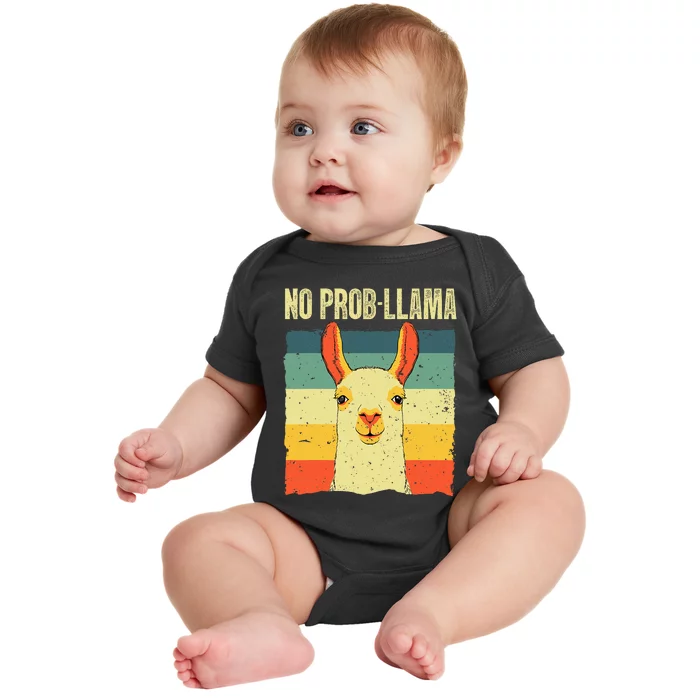 Cool Llama No Prob Llama Alpaca Farming Animal Baby Bodysuit