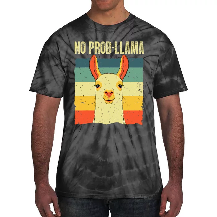 Cool Llama No Prob Llama Alpaca Farming Animal Tie-Dye T-Shirt