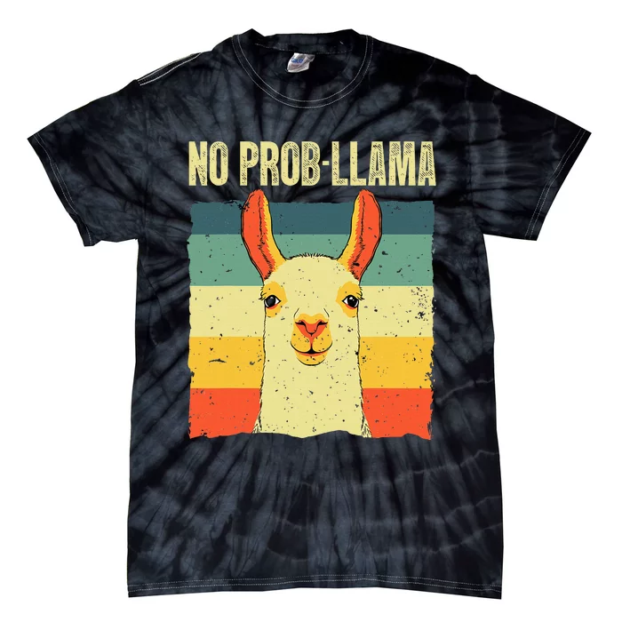 Cool Llama No Prob Llama Alpaca Farming Animal Tie-Dye T-Shirt