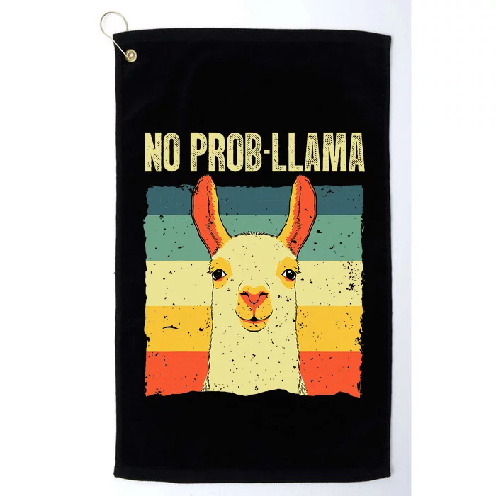 Cool Llama No Prob Llama Alpaca Farming Animal Platinum Collection Golf Towel