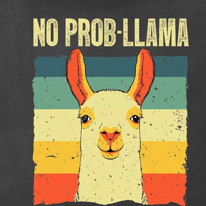 Cool Llama No Prob Llama Alpaca Farming Animal Zip Tote Bag