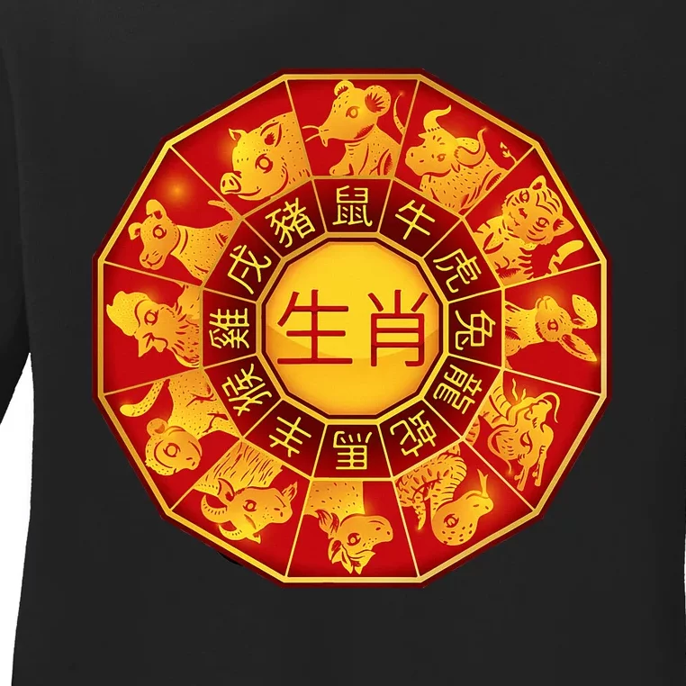 Chinese Lunar New Year Of Dragon 2024 Ladies Long Sleeve Shirt