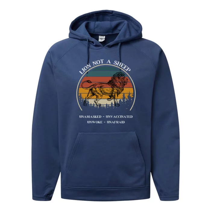 Conservative Lion Not A Sheep Performance Fleece Hoodie