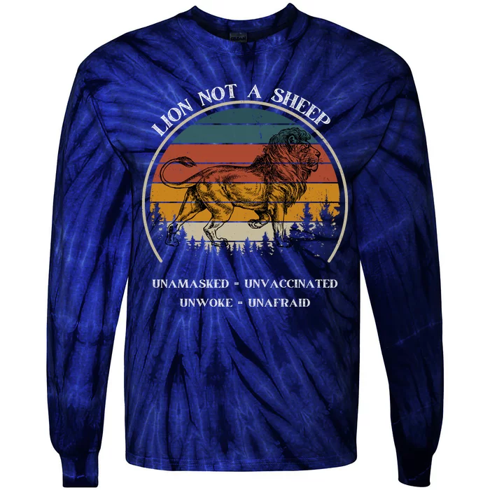 Conservative Lion Not A Sheep Tie-Dye Long Sleeve Shirt