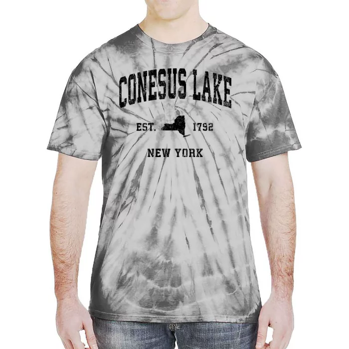 Conesus Lake New York Ny Vintage Athletic Tie-Dye T-Shirt