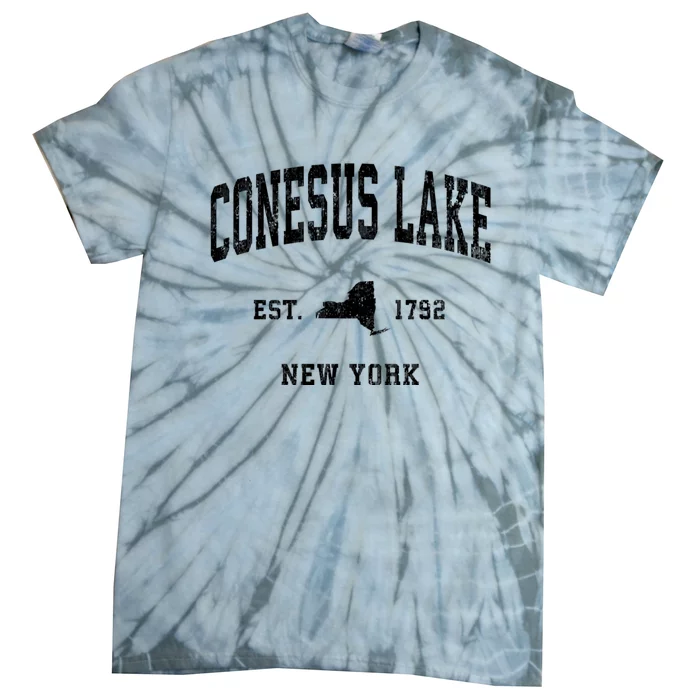 Conesus Lake New York Ny Vintage Athletic Tie-Dye T-Shirt