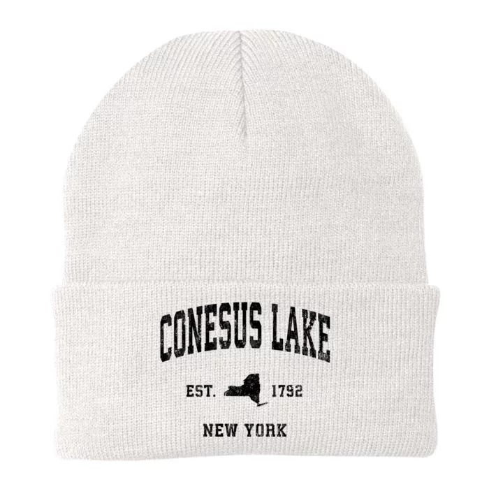 Conesus Lake New York Ny Vintage Athletic Knit Cap Winter Beanie