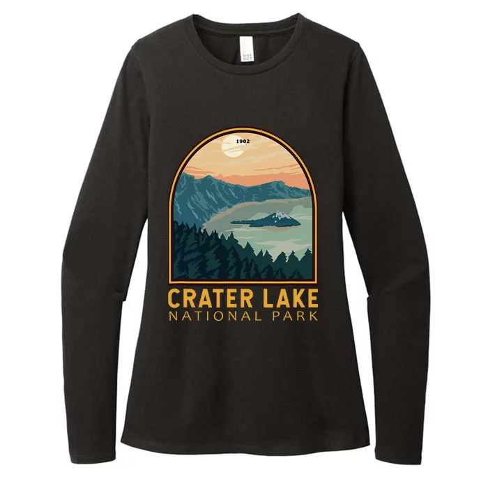 Crater Lake National Park Vintage Emblem Womens CVC Long Sleeve Shirt