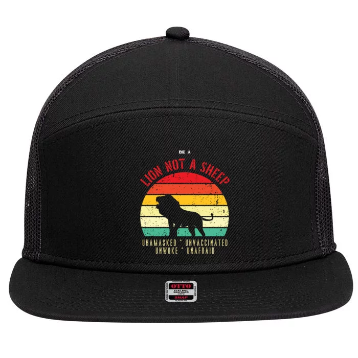 Conservative Lion Not A Sheep 7 Panel Mesh Trucker Snapback Hat