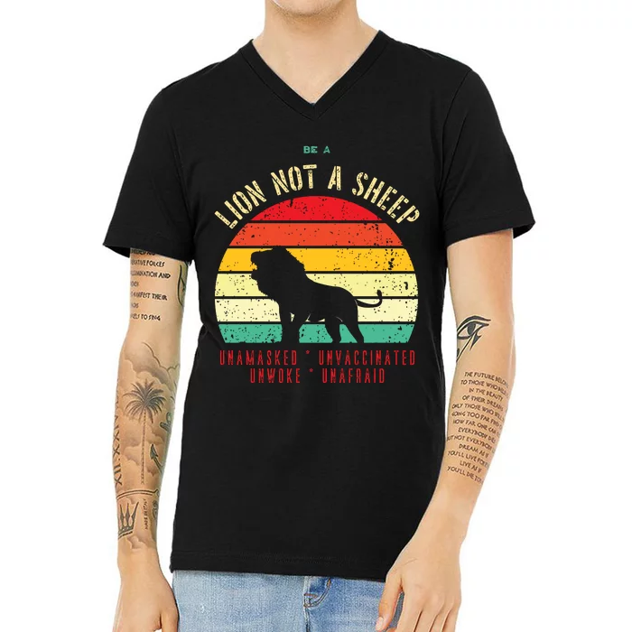 Conservative Lion Not A Sheep V-Neck T-Shirt