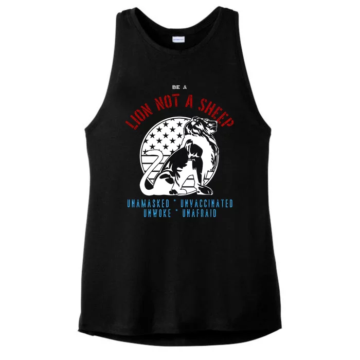 Conservative Lion Not A Sheep Ladies Tri-Blend Wicking Tank