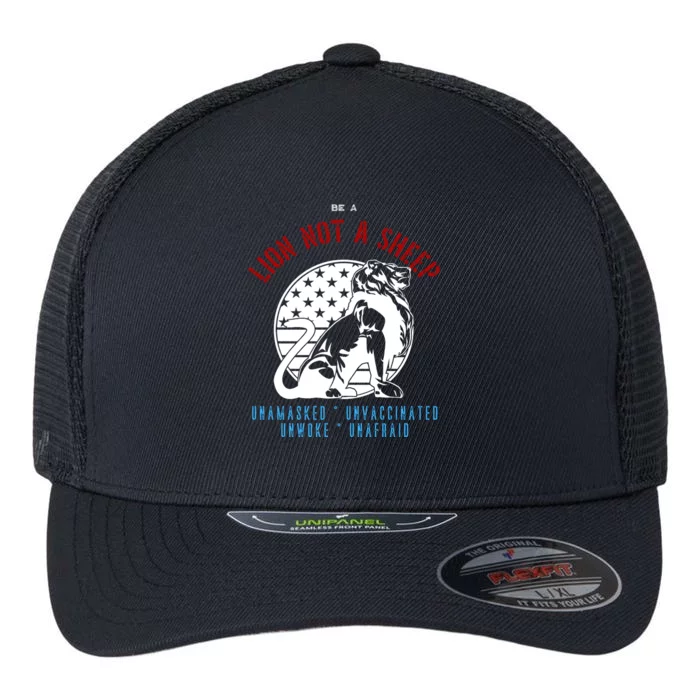 Conservative Lion Not A Sheep Flexfit Unipanel Trucker Cap