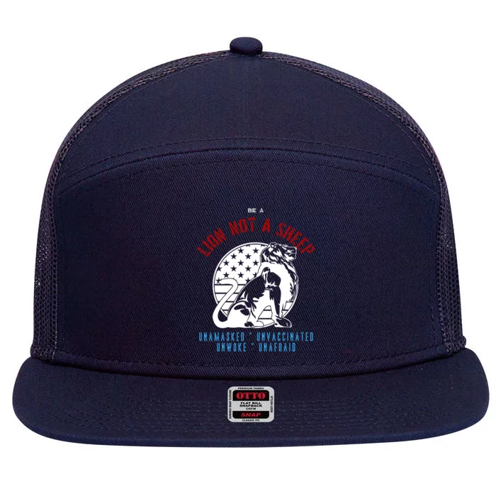 Conservative Lion Not A Sheep 7 Panel Mesh Trucker Snapback Hat