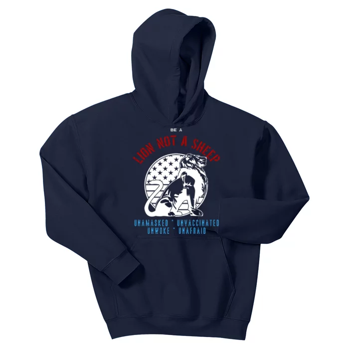 Conservative Lion Not A Sheep Kids Hoodie