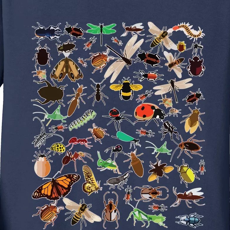 Cool Lots Of Bugs Funny Insect Lover Entomologist Kids Long Sleeve Shirt