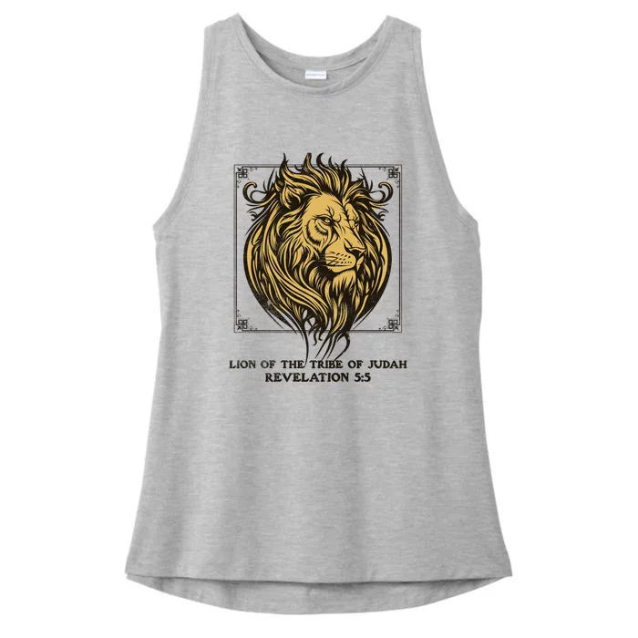 Christian Lion Of Judah Faith Gift Ladies Tri-Blend Wicking Tank