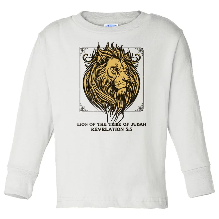 Christian Lion Of Judah Faith Gift Toddler Long Sleeve Shirt