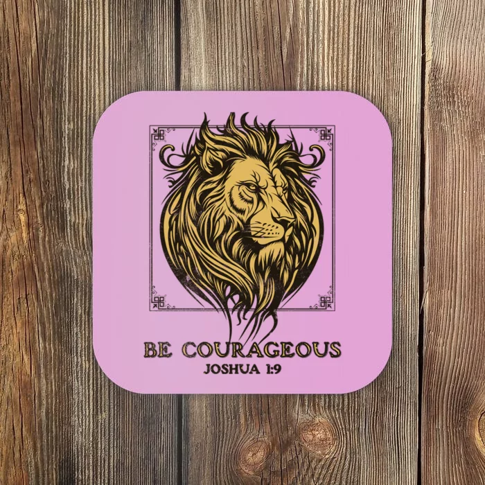 Christian Lion Of Judah Be Courageous Faith Gift Coaster