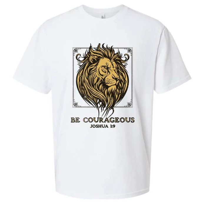 Christian Lion Of Judah Be Courageous Faith Gift Sueded Cloud Jersey T-Shirt