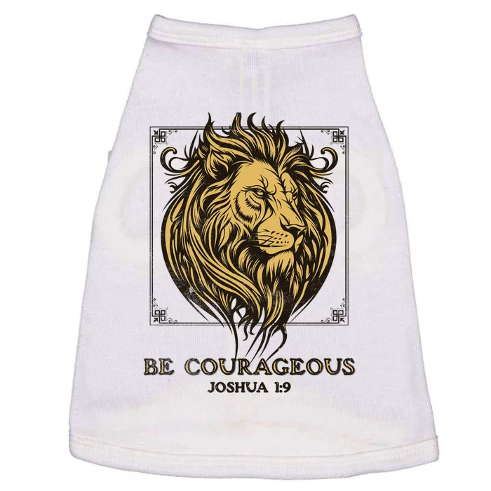 Christian Lion Of Judah Be Courageous Faith Gift Doggie Tank