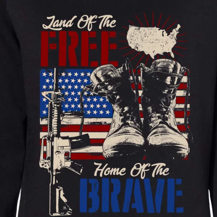 Classic Land Of The A Free Home Of A The Brave Great Gift Womens California Wash Sweatshirt