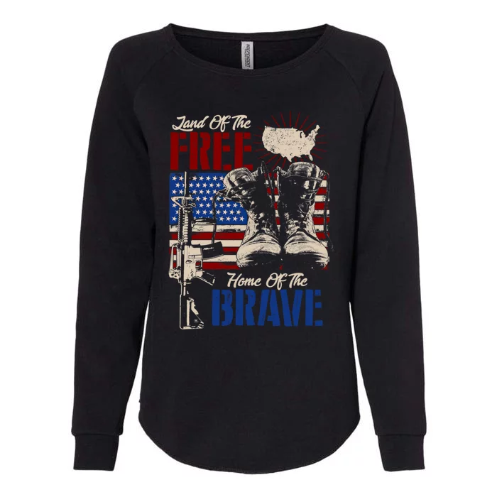 Classic Land Of The A Free Home Of A The Brave Great Gift Womens California Wash Sweatshirt