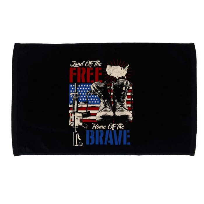 Classic Land Of The A Free Home Of A The Brave Great Gift Microfiber Hand Towel