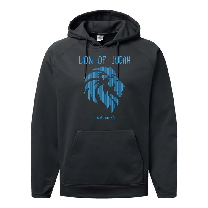 Christian Lion Of Judah Jesus Christ Gift Performance Fleece Hoodie