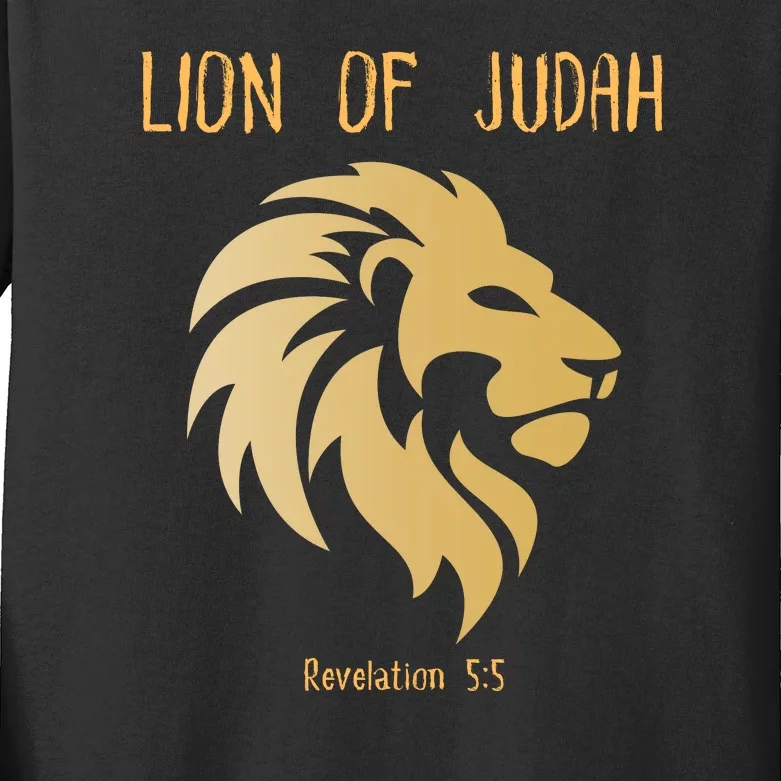 Christian Lion Of Judah Jesus Christ Gift Kids Long Sleeve Shirt