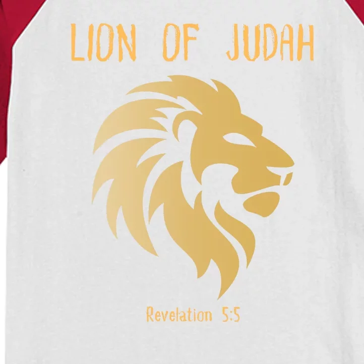 Christian Lion Of Judah Jesus Christ Gift Kids Colorblock Raglan Jersey