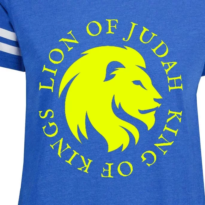 Christian Lion Of Judah Jesus Christ Gift Enza Ladies Jersey Football T-Shirt