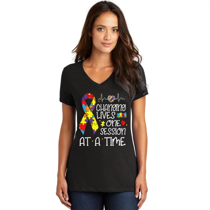 Changing Lives One Session At A Time Women's V-Neck T-Shirt