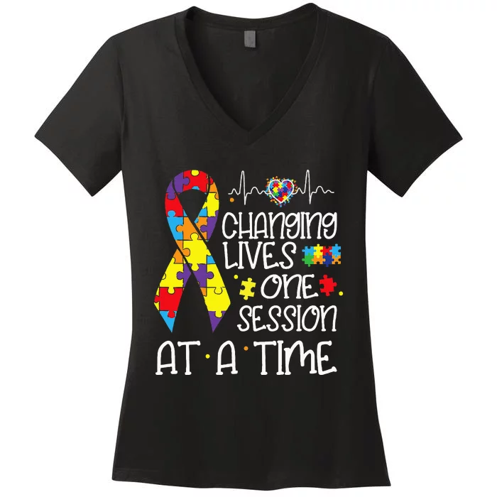 Changing Lives One Session At A Time Women's V-Neck T-Shirt