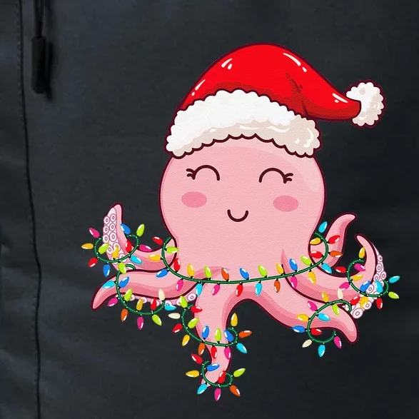 Christmas Lights Octopus Wearing Xmas Hat Cute Octopus Lover Daily Commute Backpack