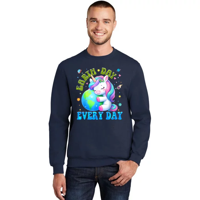 Cute Love Our Planet Unicorn Earth Day Tall Sweatshirt