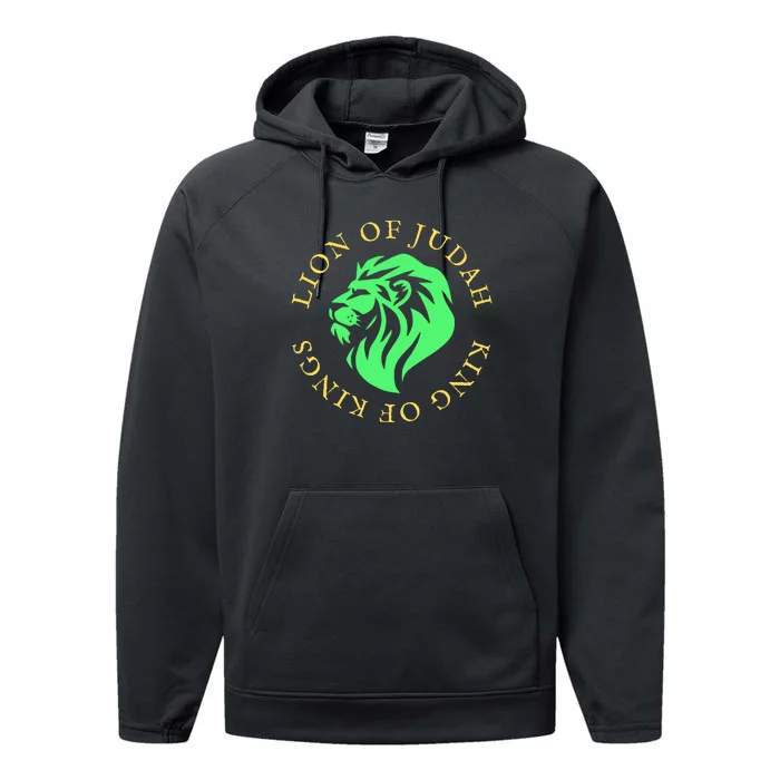 Christian Lion Of Judah Jesus Christ Gift Performance Fleece Hoodie