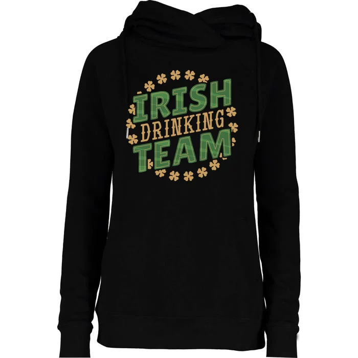 Clover Irish Drinking Team Womens Funnel Neck Pullover Hood