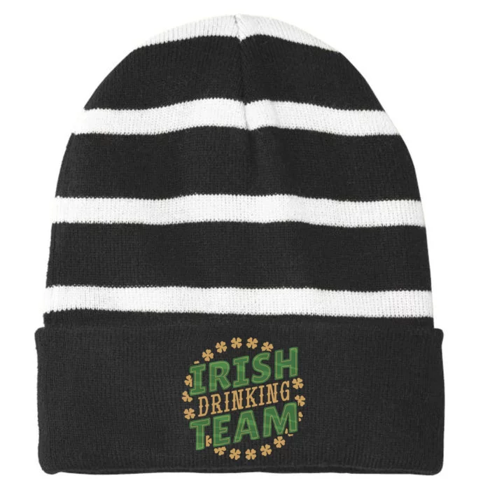 Clover Irish Drinking Team Striped Beanie with Solid Band