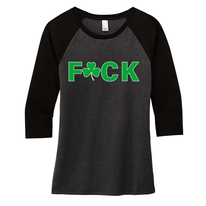 Clover Irish F*UCK Women's Tri-Blend 3/4-Sleeve Raglan Shirt