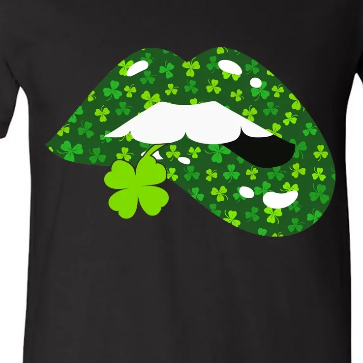 Clover Lips St.Patrick's Day V-Neck T-Shirt