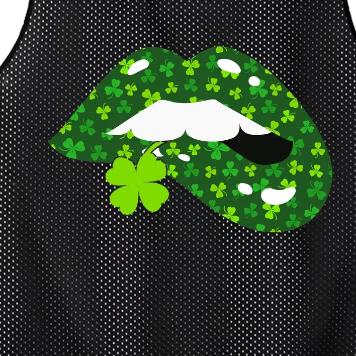 Clover Lips St.Patrick's Day Mesh Reversible Basketball Jersey Tank