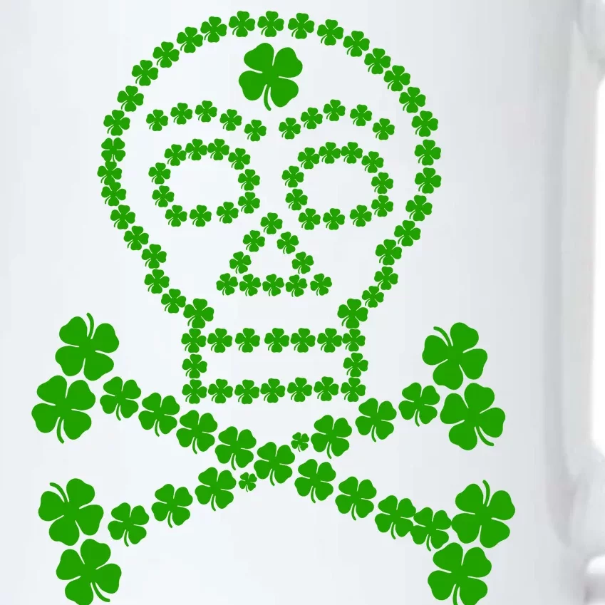 Clover Skull Crossbones St. Patricks Day Black Color Changing Mug