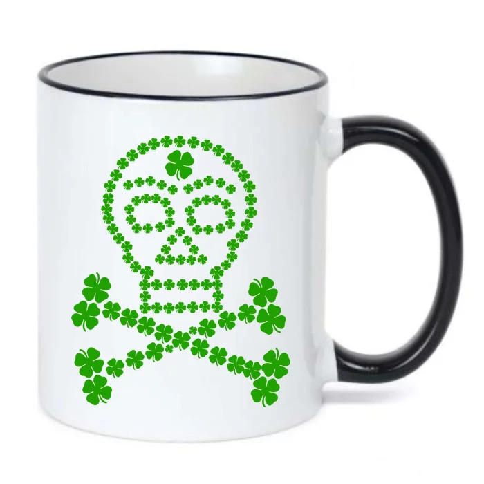 Clover Skull Crossbones St. Patricks Day Black Color Changing Mug